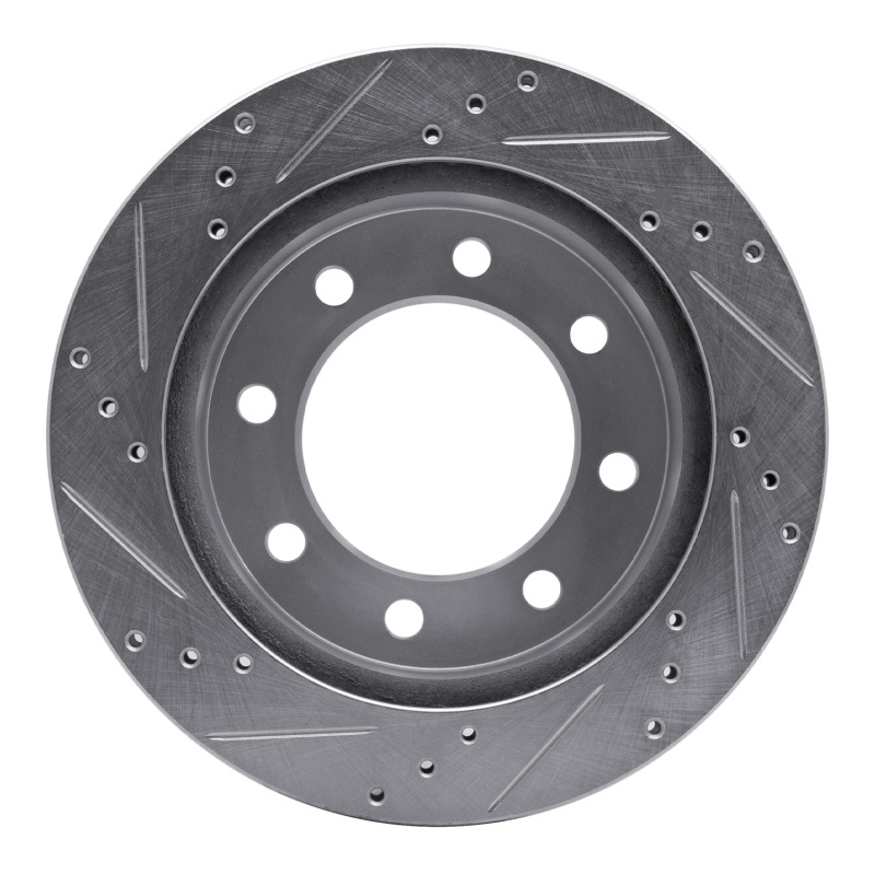 Dodge Ram 3500 Brake Rotor (1) - Front Right - R1 Concepts - Drilled & Slotted - Silver - `00-`02